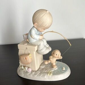 Precious Moments Boy Fishing Figurine -Vintage